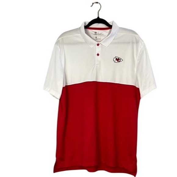 Nike Other - Nike Men's Chiefs NFL Red White Colorblock Polo Collard Shirt Size